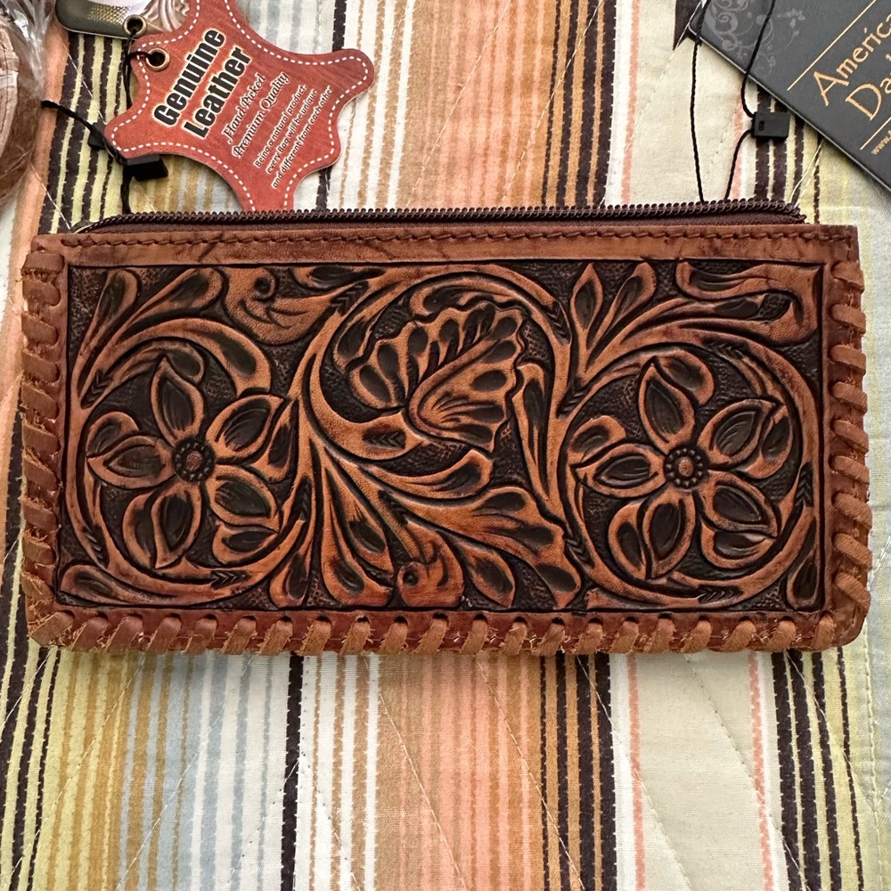 American Darling Tooled Leather Purse